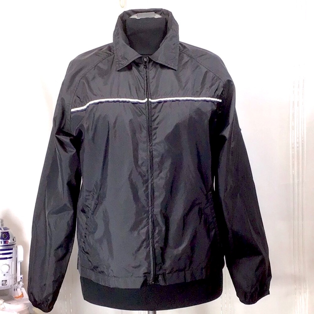 VTG BIKE Windbreaker Black White Zip Front Nylon Unlined Jacket Sz.M - Picture 9 of 9